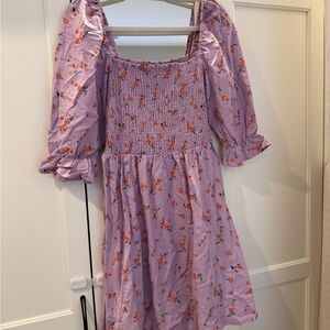 Lavender Floral Smocked Dress